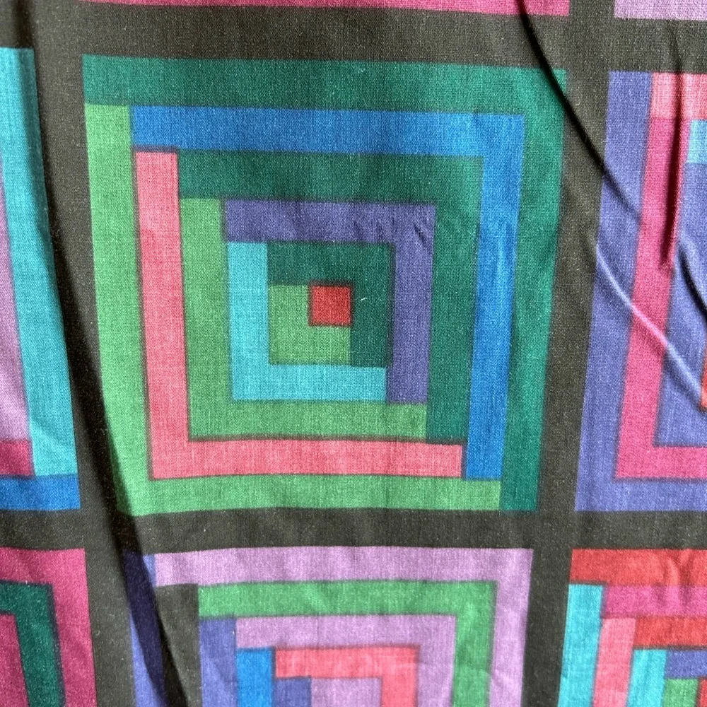 MULTI COLORED SQUARES COTTON LARGE DUVET COVER SHEET PURPLE/BLACK/BLUE/GREEN